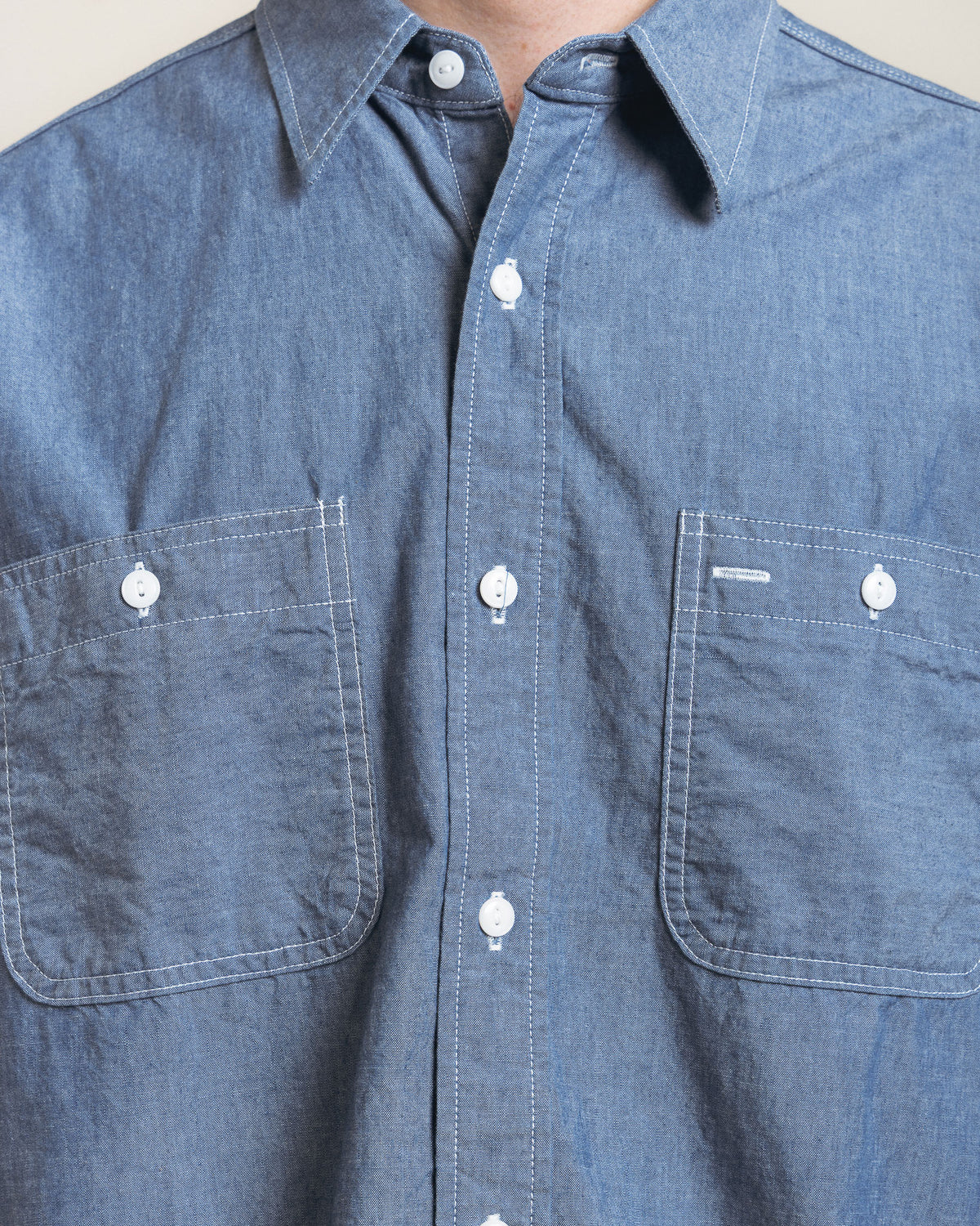 Beams Plus Work Shirt Chamray - Sax