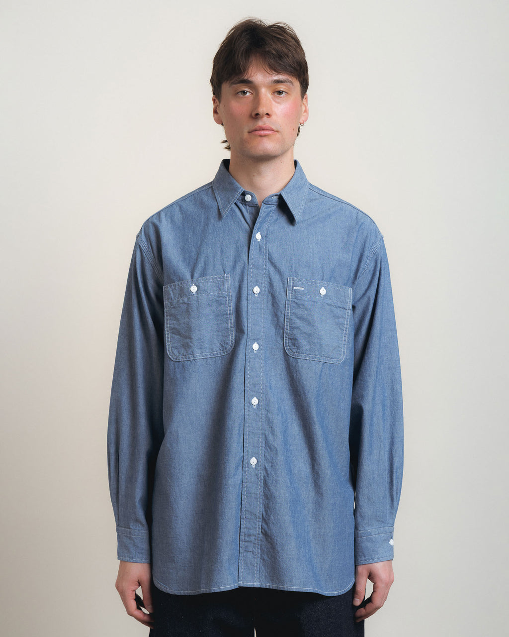 Beams Plus Work Shirt Chamray - Sax
