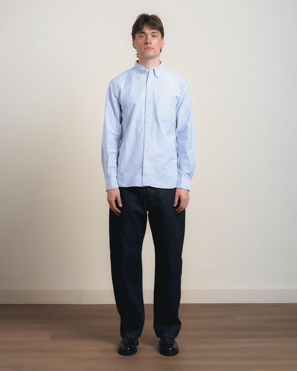 Beams Plus B.D. Oxford Candy Stripe - Blue