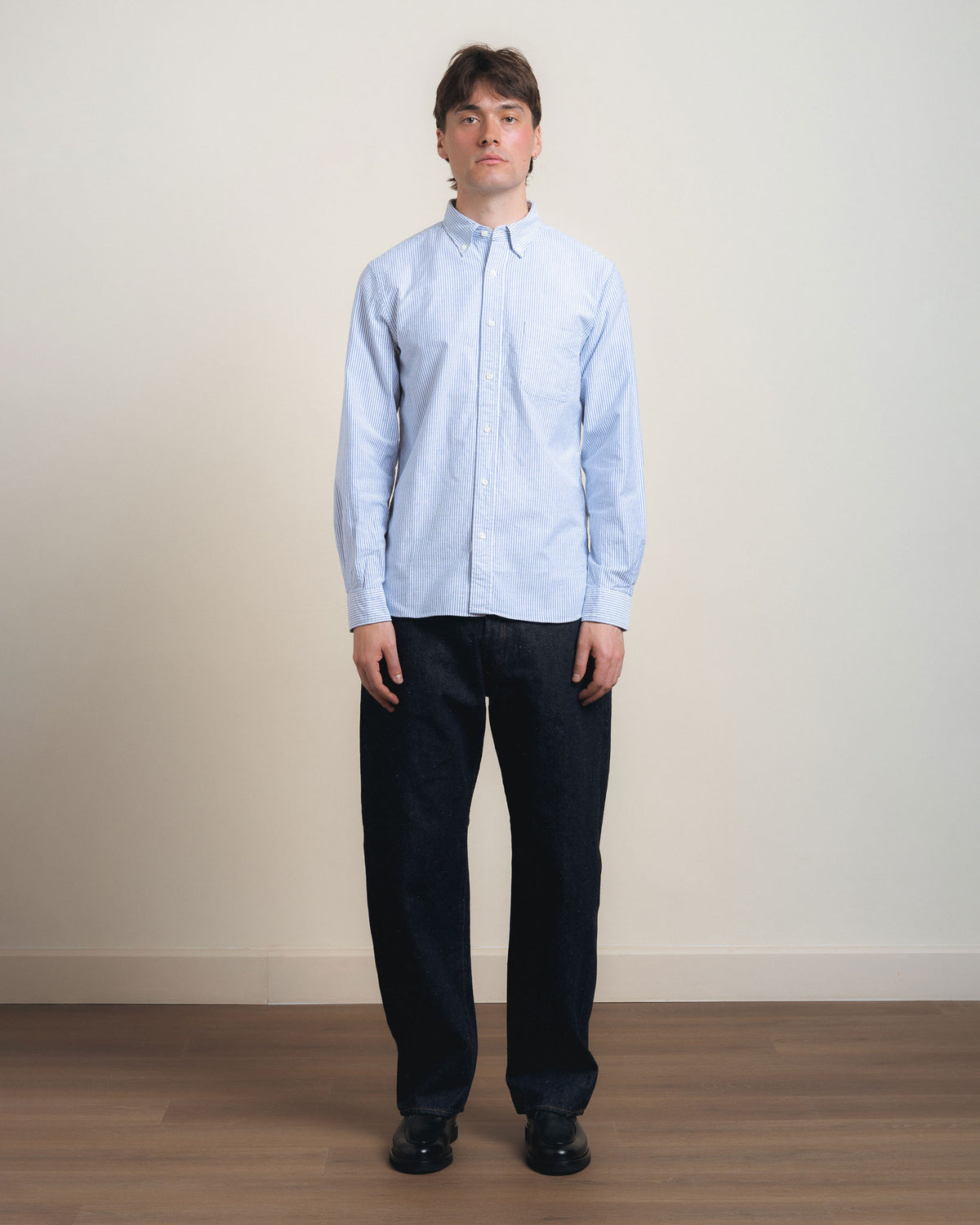 Beams Plus B.D. Oxford Candy Stripe - Blue