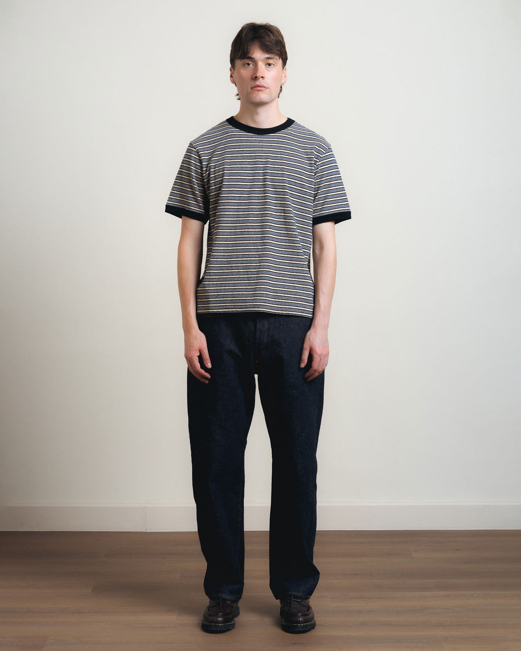 Cawley Japanese Jersey Short Sleeve Tee - Blue Stripe