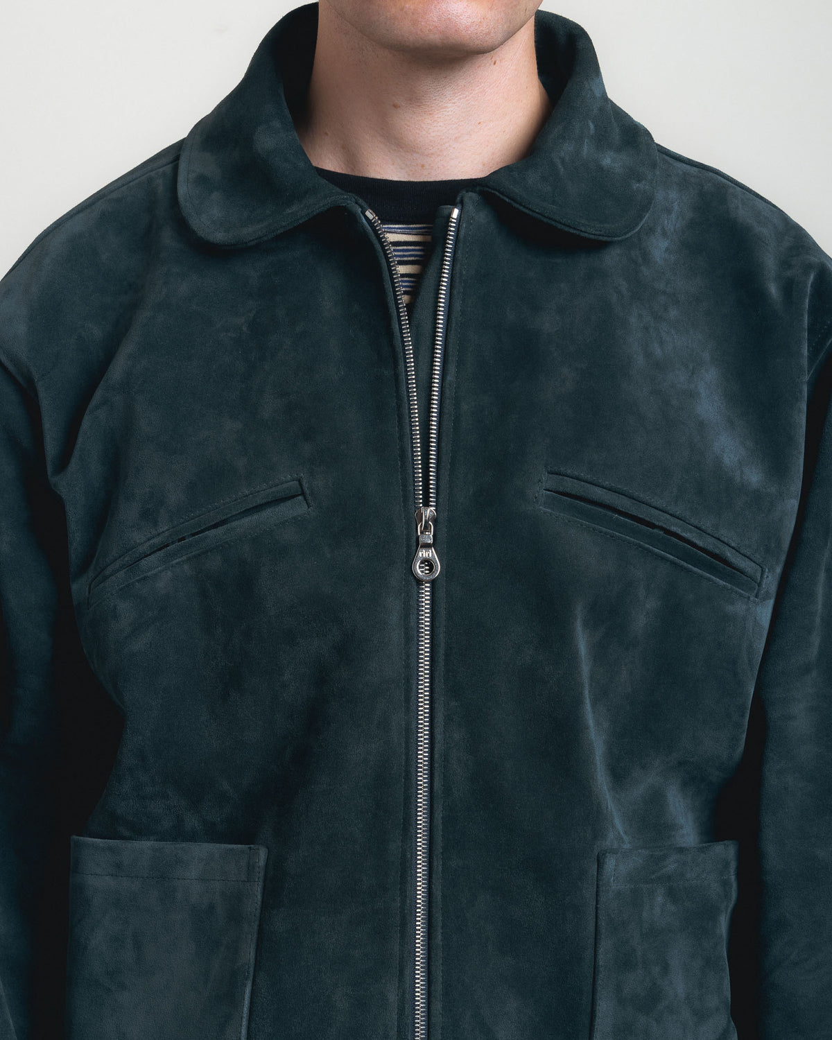 Cawley Italian Suede Flying Jacket - Midnight