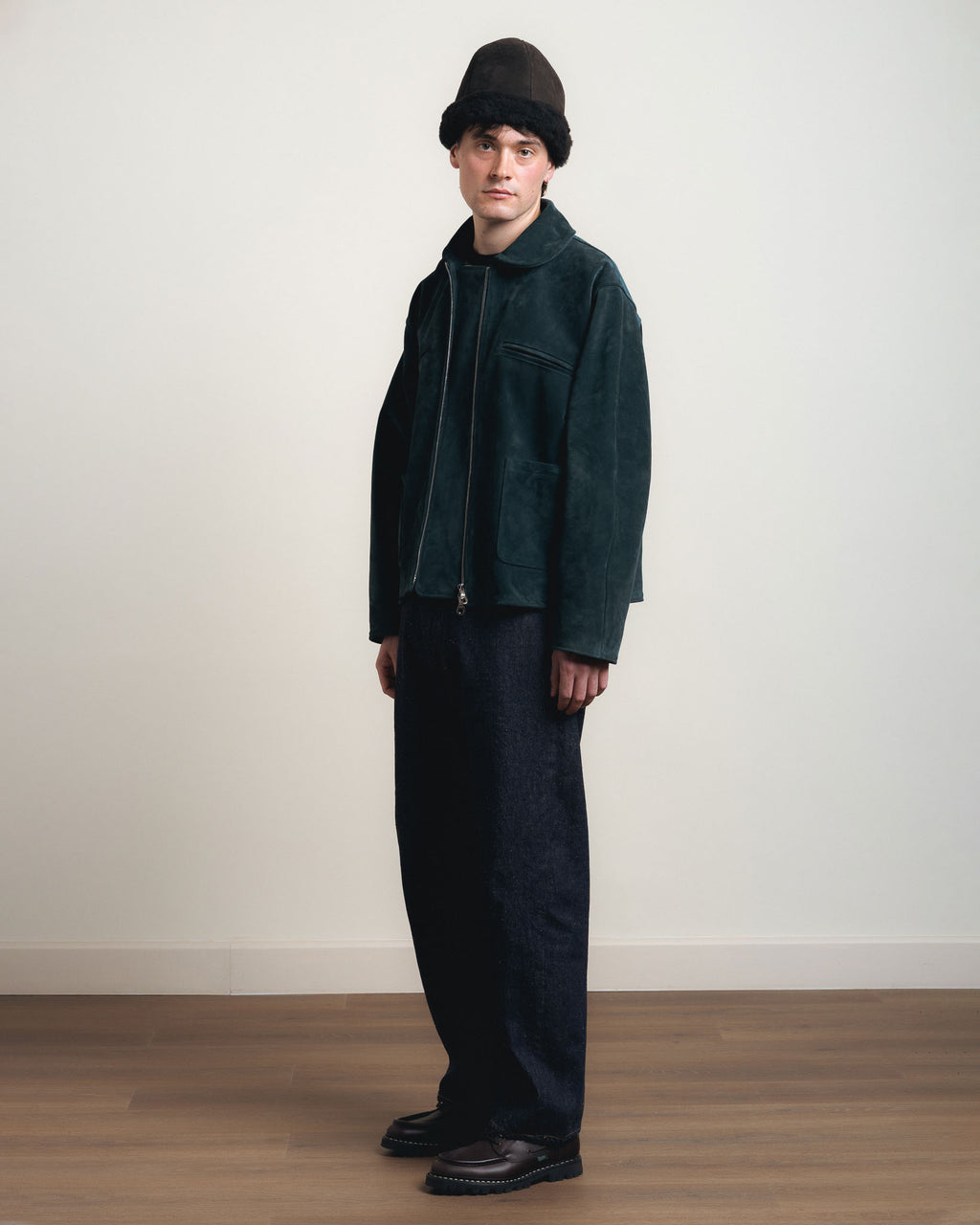 Cawley Italian Suede Flying Jacket - Midnight