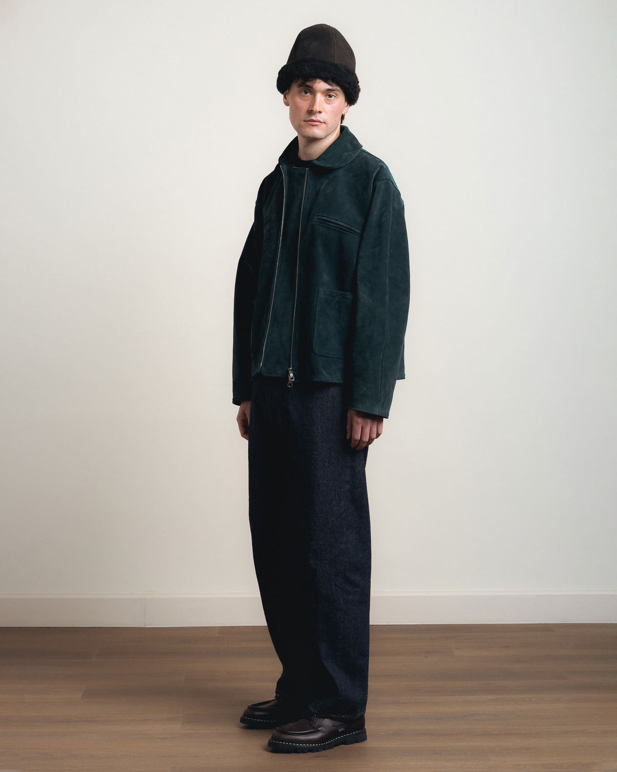 Cawley Italian Suede Flying Jacket - Midnight