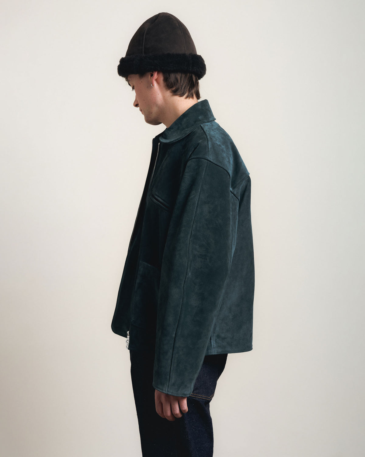 Cawley Italian Suede Flying Jacket - Midnight