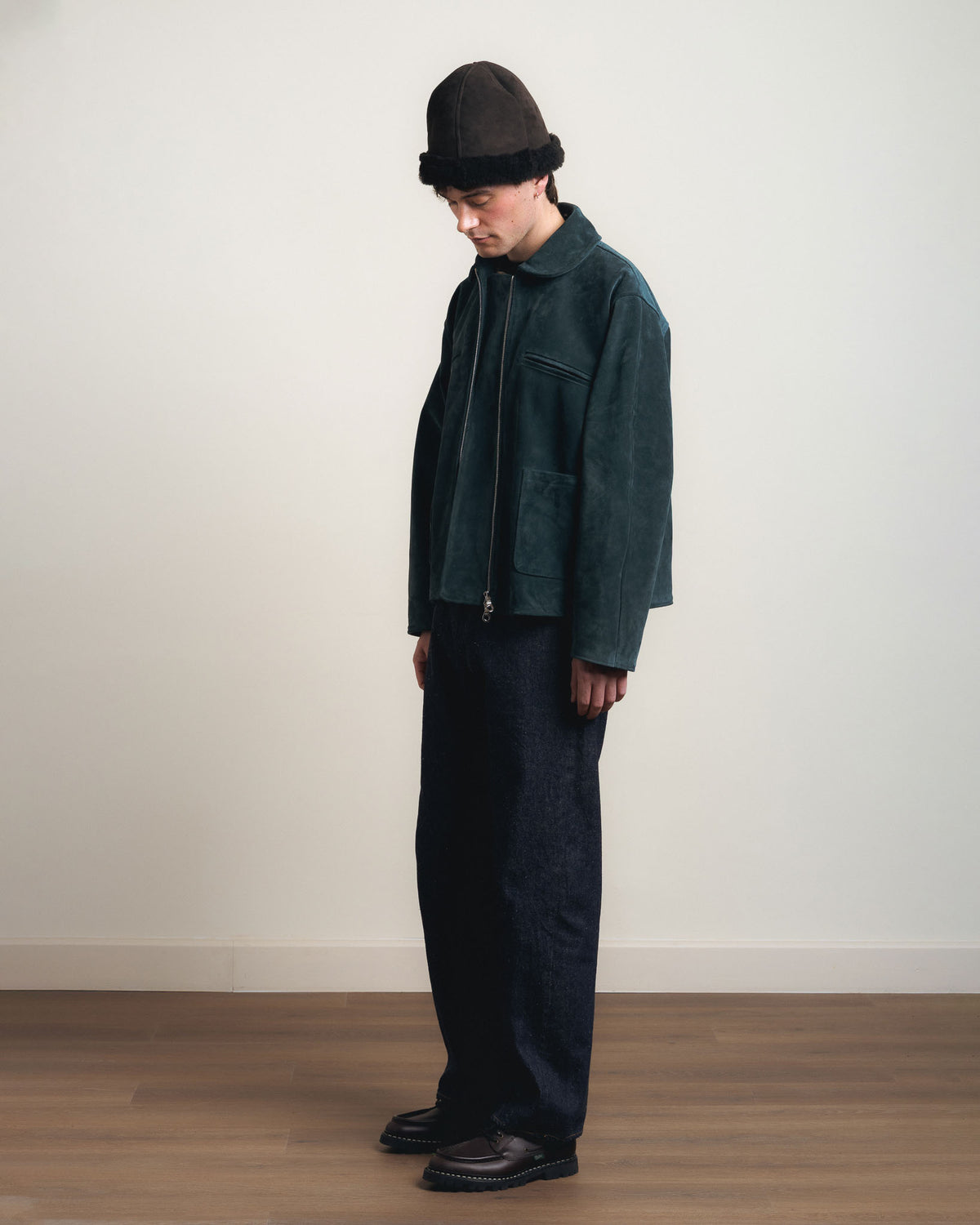 Cawley Italian Suede Flying Jacket - Midnight