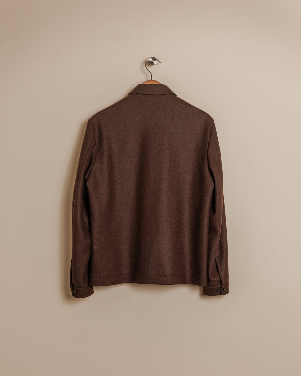 Boiled Wool Zip Jacket - Truffle
