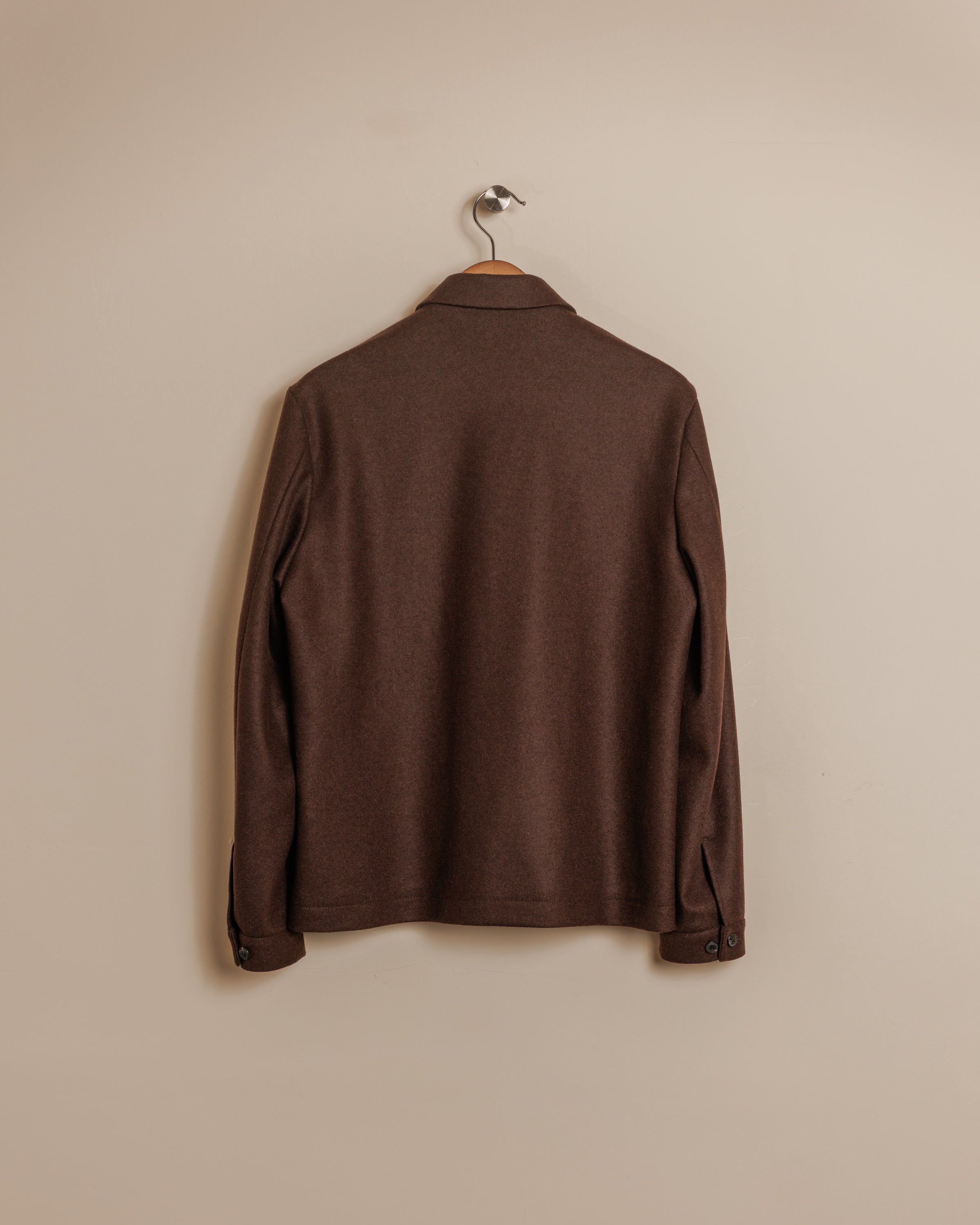 Boiled Wool Zip Jacket - Truffle