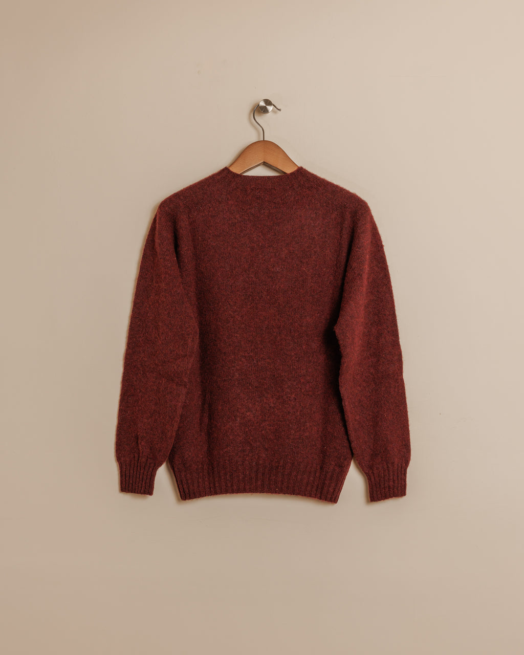 Brushed Shetland Crew - Beetroot Burgundy