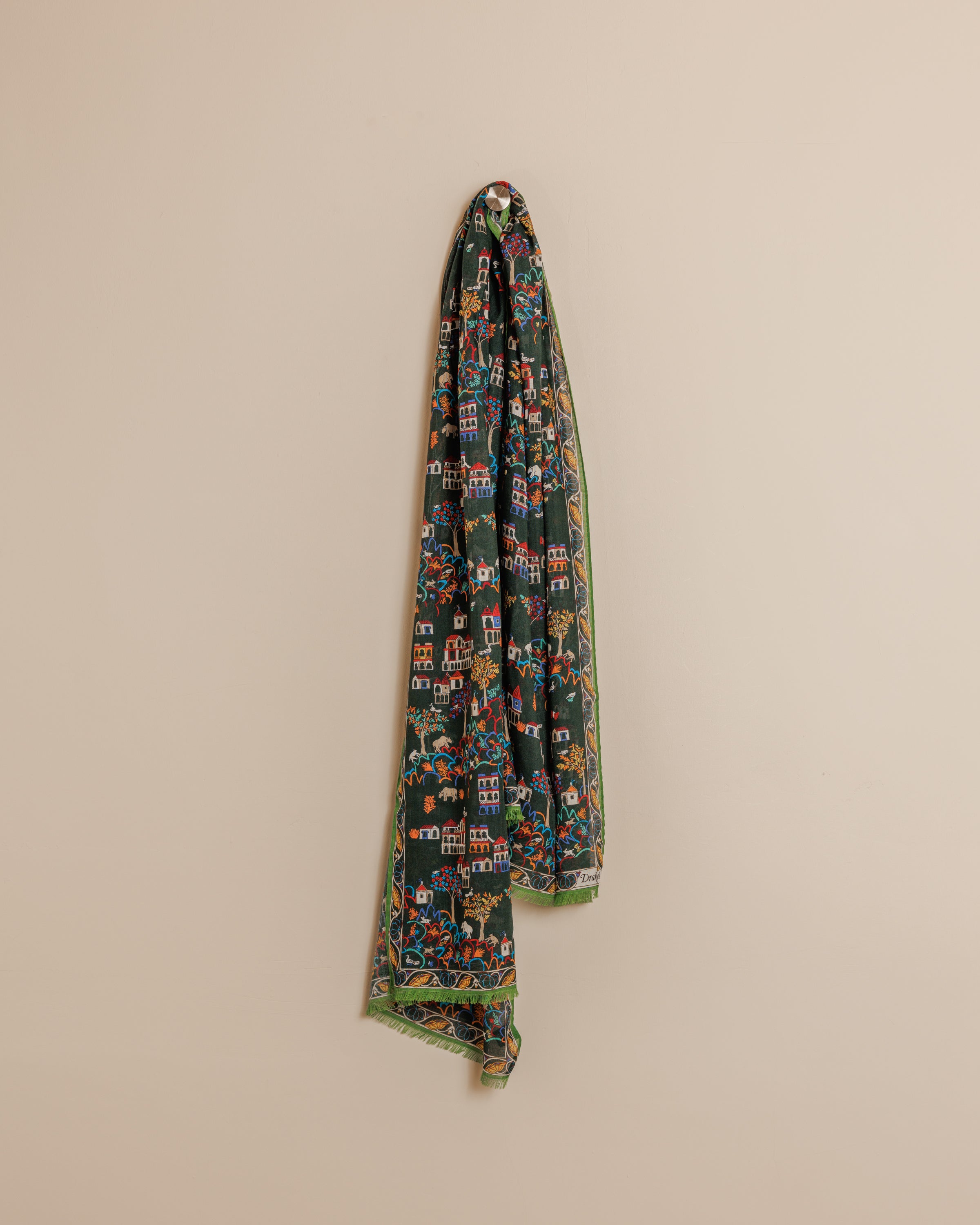 Antique Vintage Printed Scarf - Brown