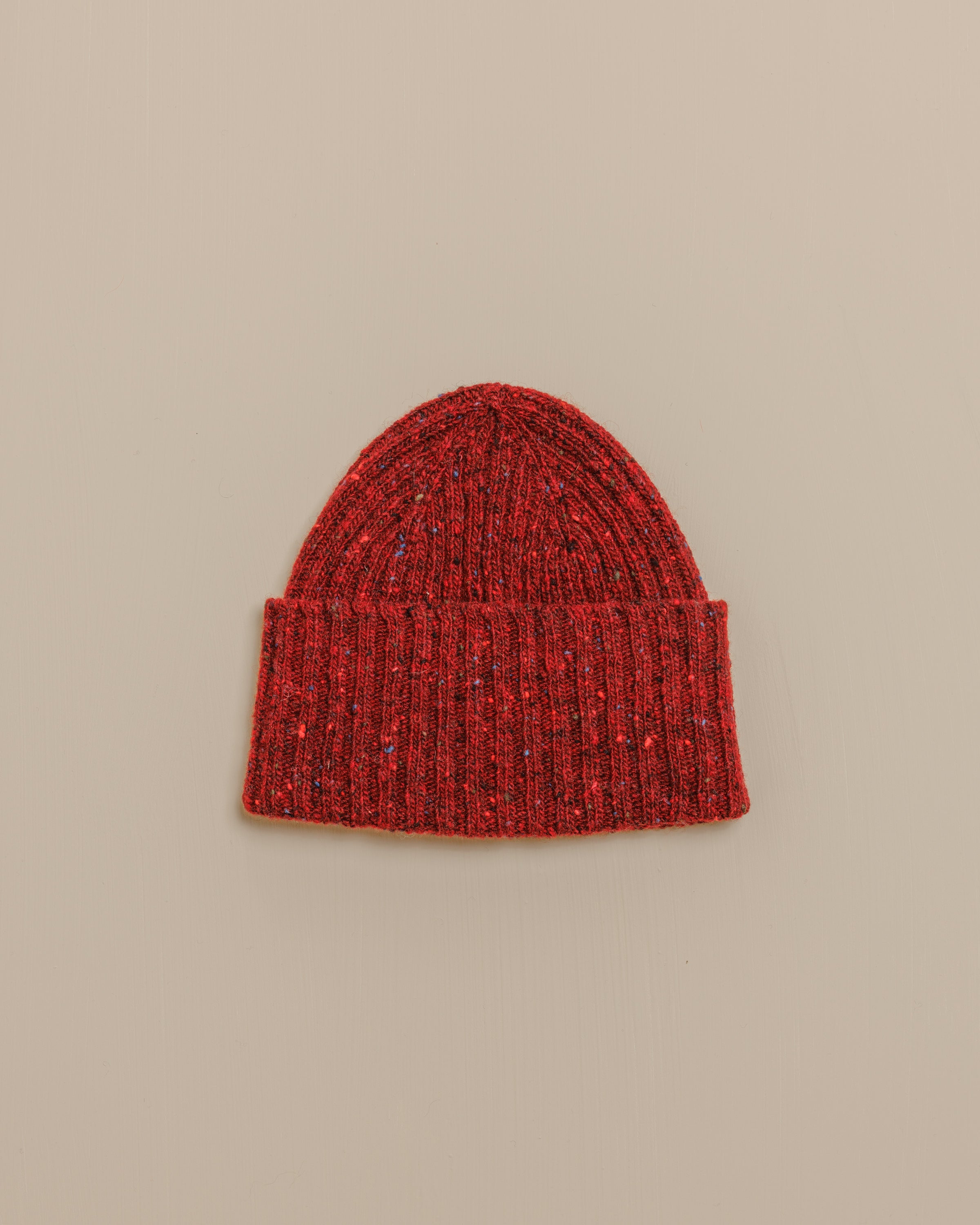 Donegal Merino Beanie - Dark Red