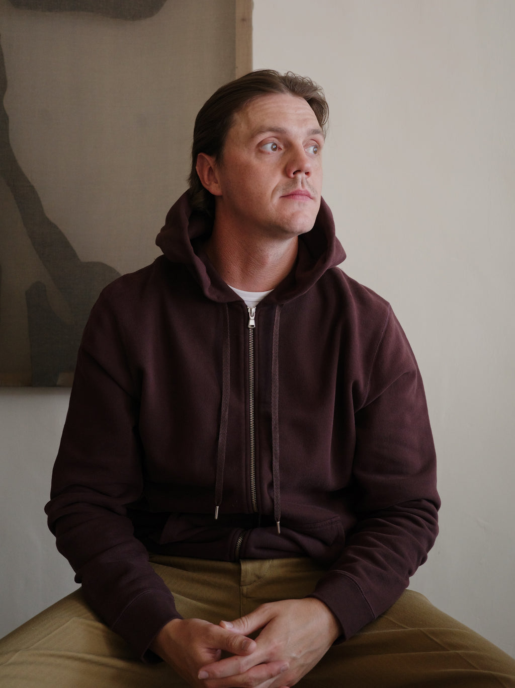 Sunspel Loopback Zip Hoodie - Bakelite