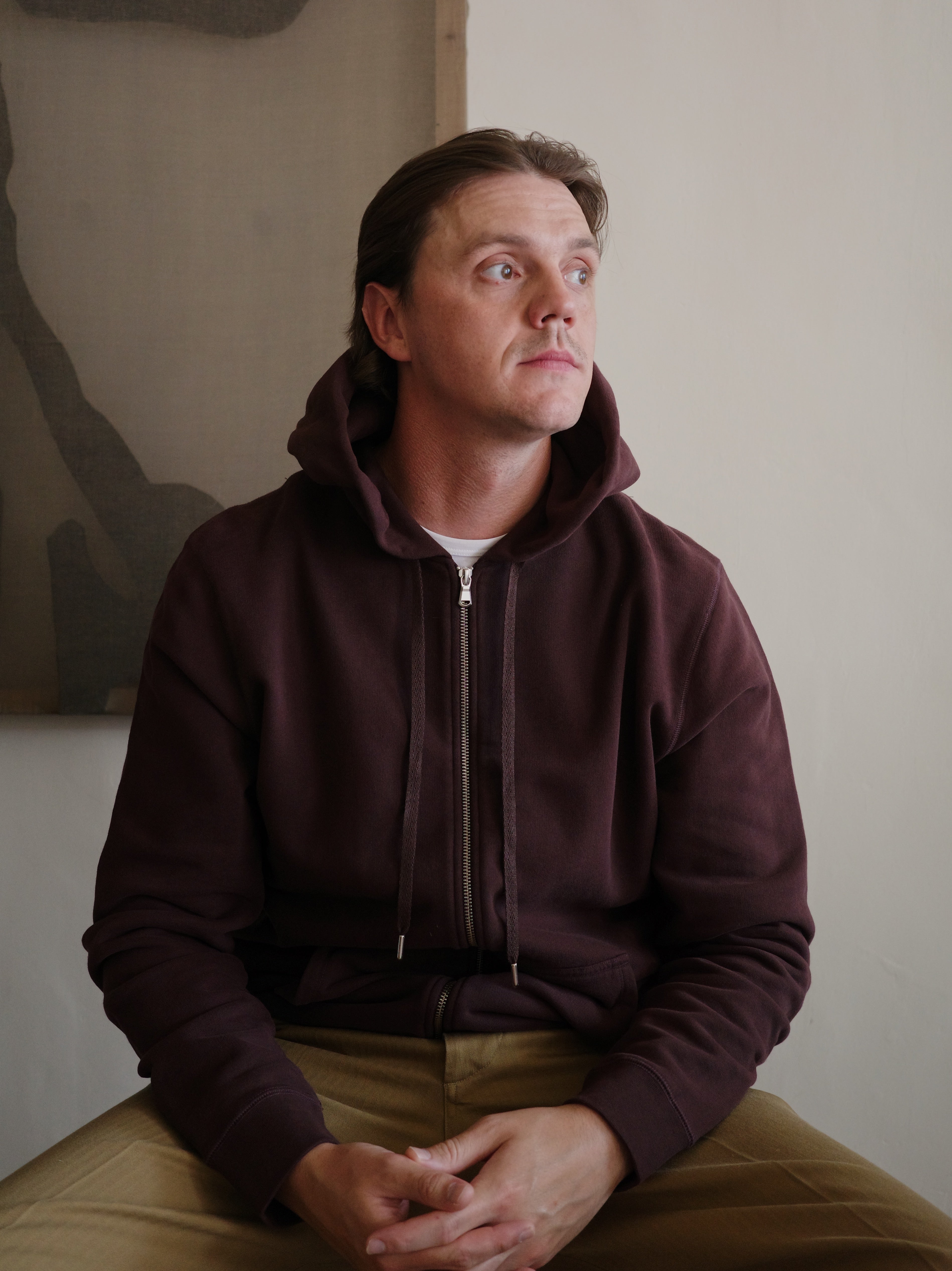 Sunspel Loopback Zip Hoodie - Bakelite