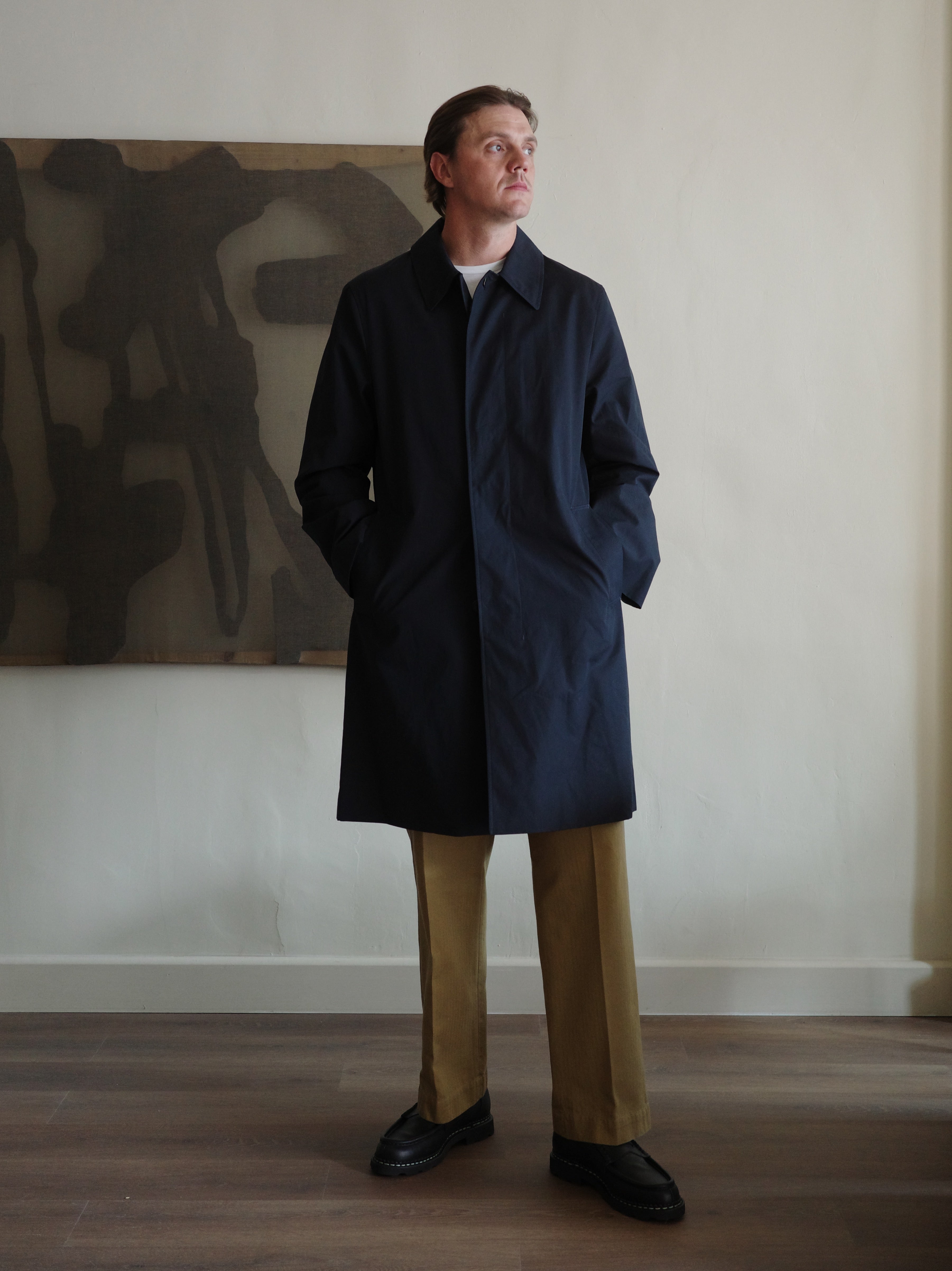 Sunspel Ventile Cotton Mac - Dark Navy