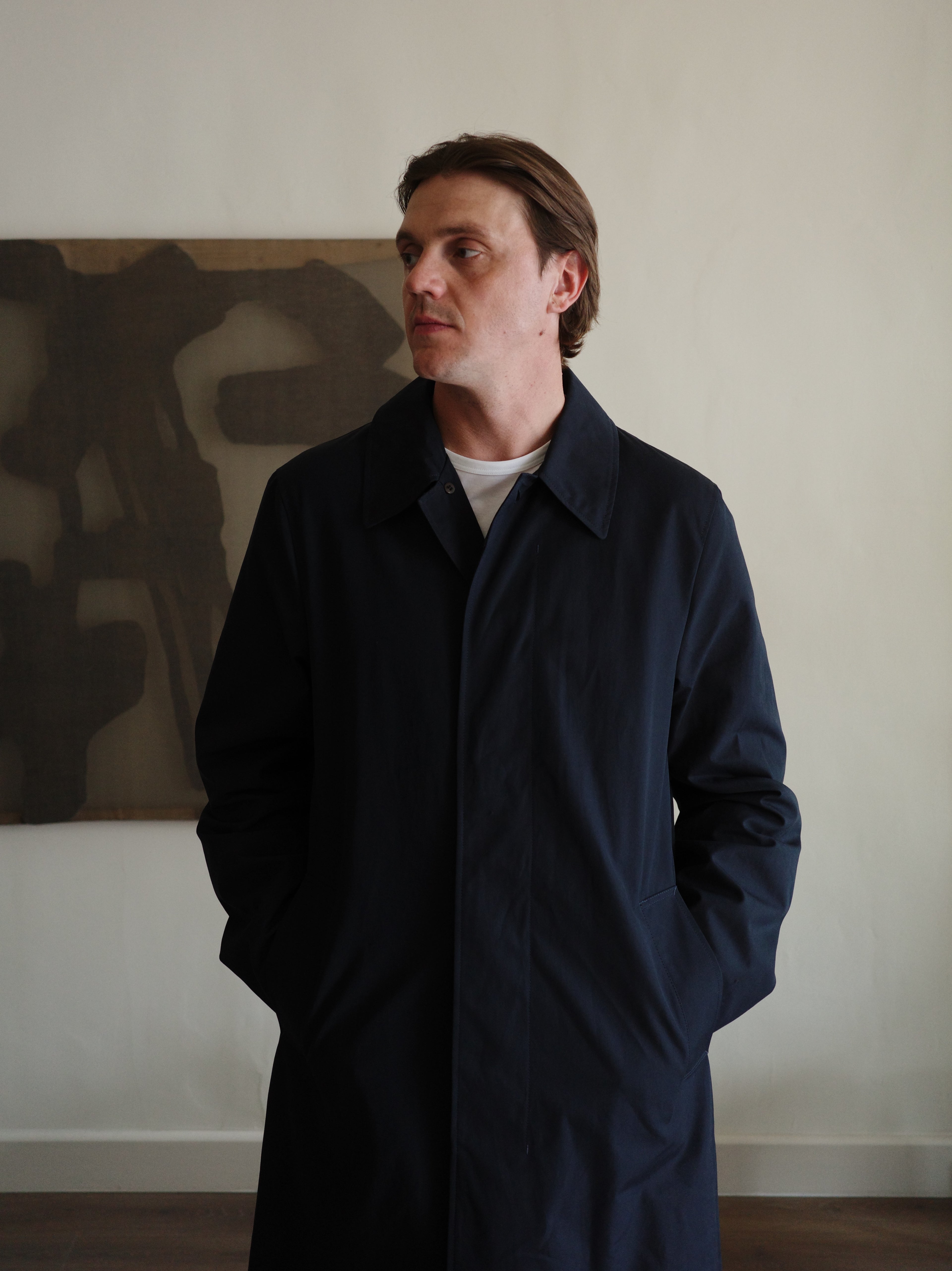 Sunspel Ventile Cotton Mac - Dark Navy