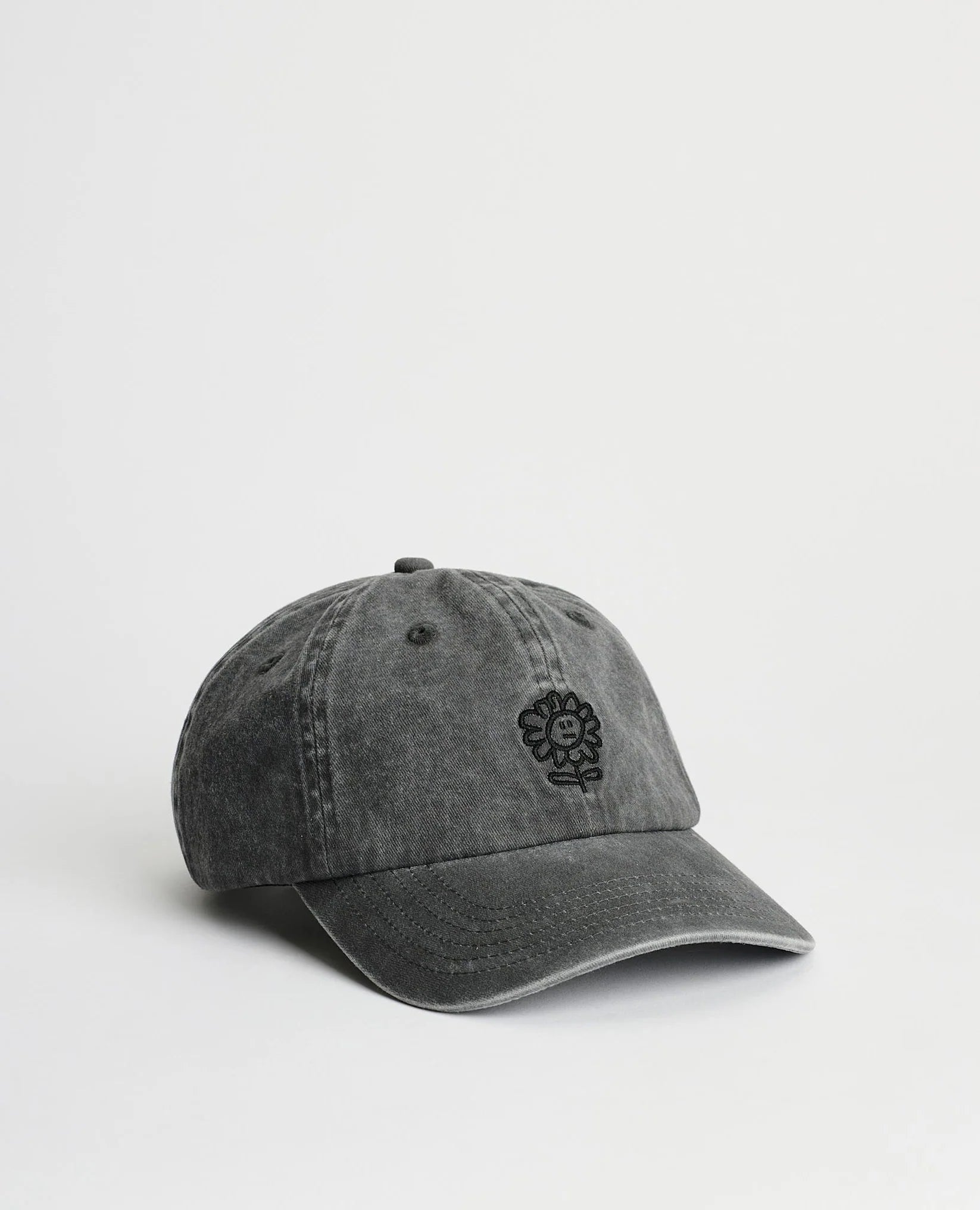 Sunflower Distressed Dad Cap - Faded Black