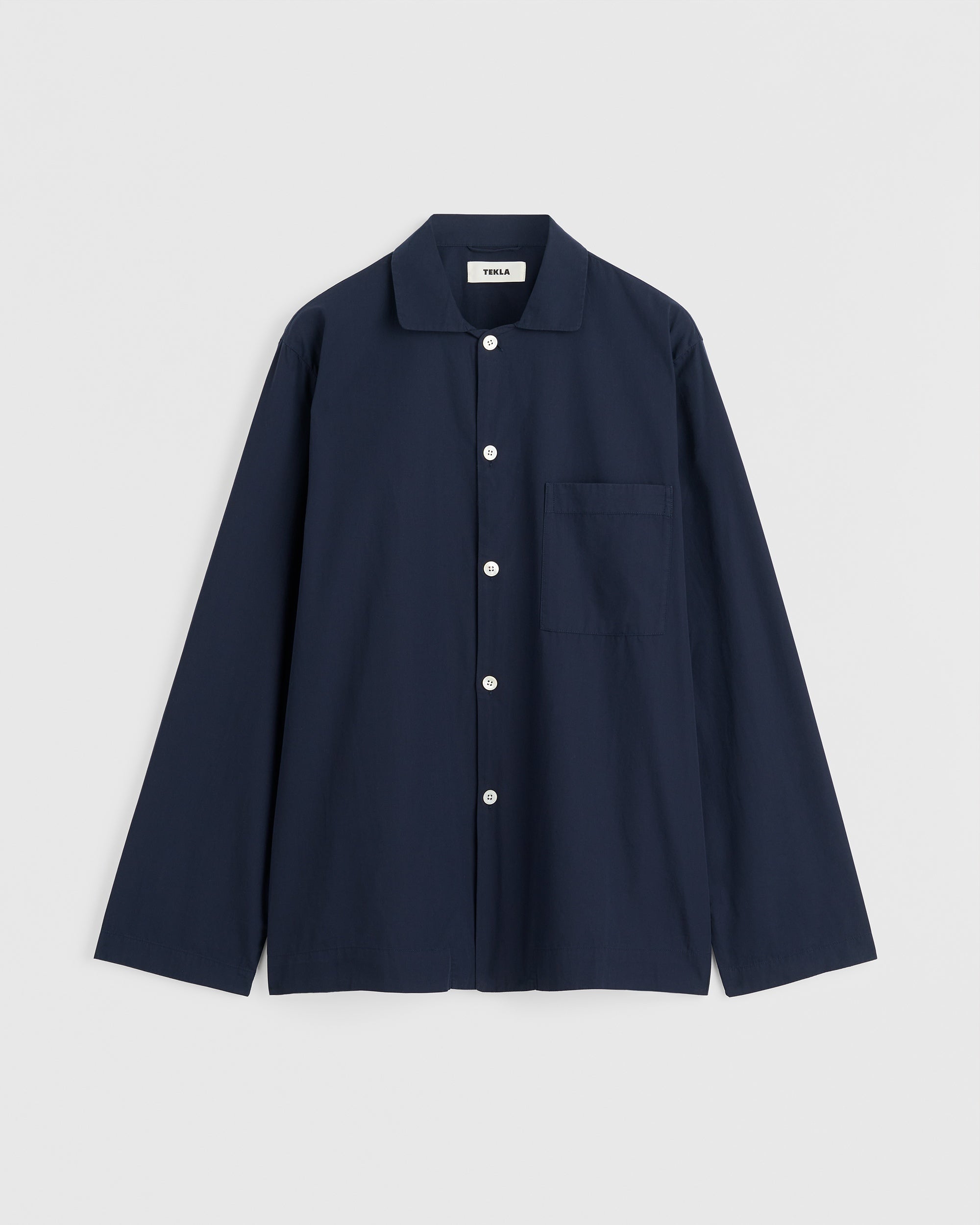 Tekla Long Sleeve Pyjama Shirt - True Navy