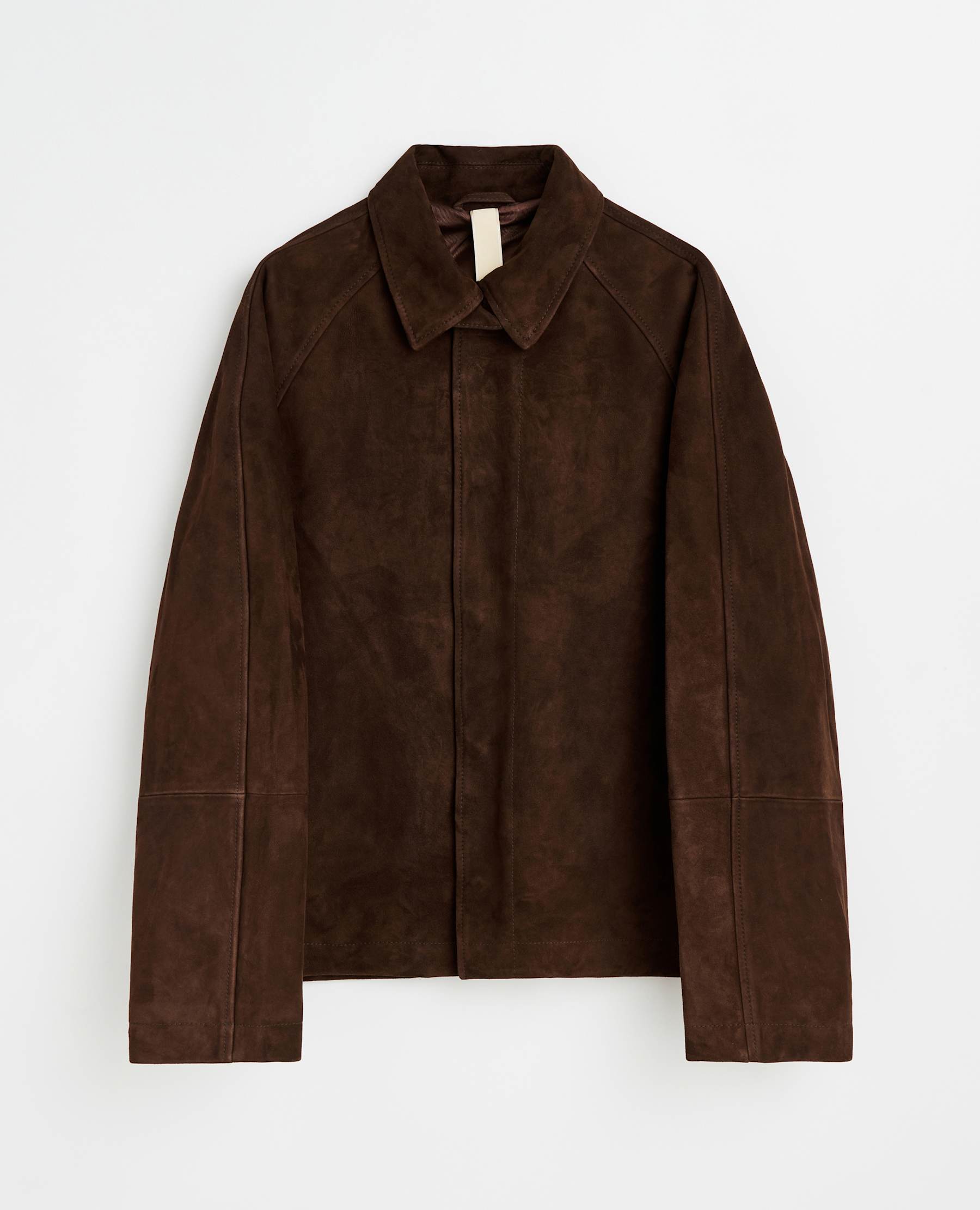 Sunflower Short Raglan Suede Jacket - Dark Brown