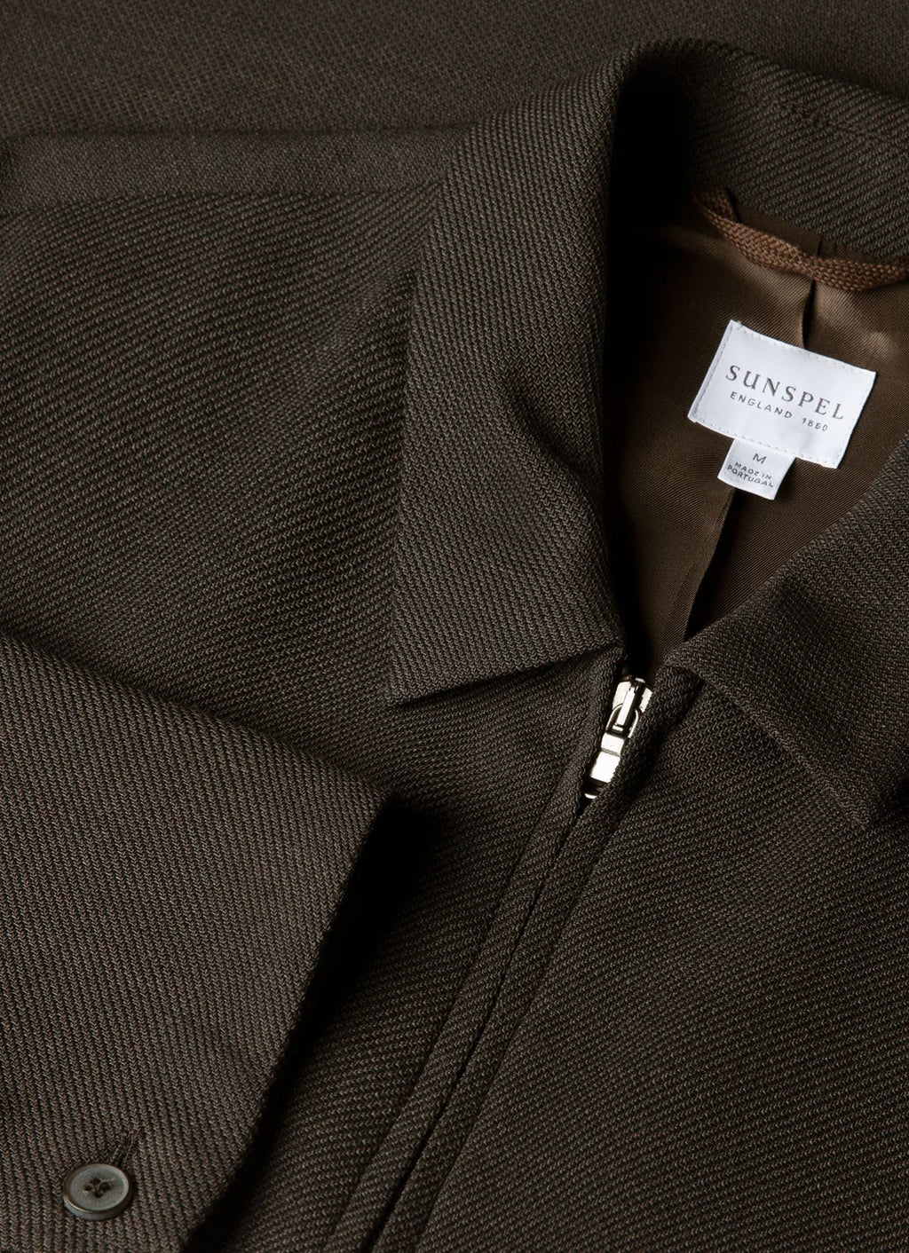 Sunspel Textured Wool Harrington - Truffle