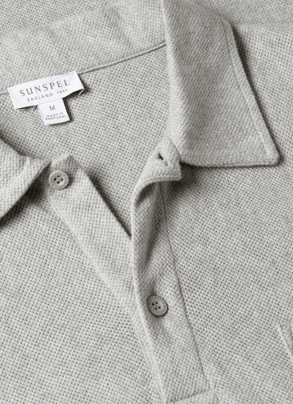 Sunspel Riveria Polo Shirt - Grey Melange