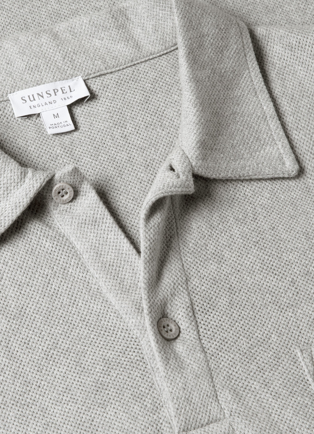 Sunspel Riveria Polo Shirt - Grey Melange