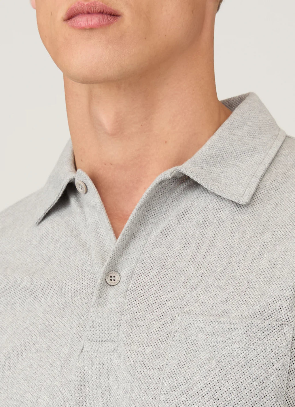 Sunspel Riveria Polo Shirt - Grey Melange