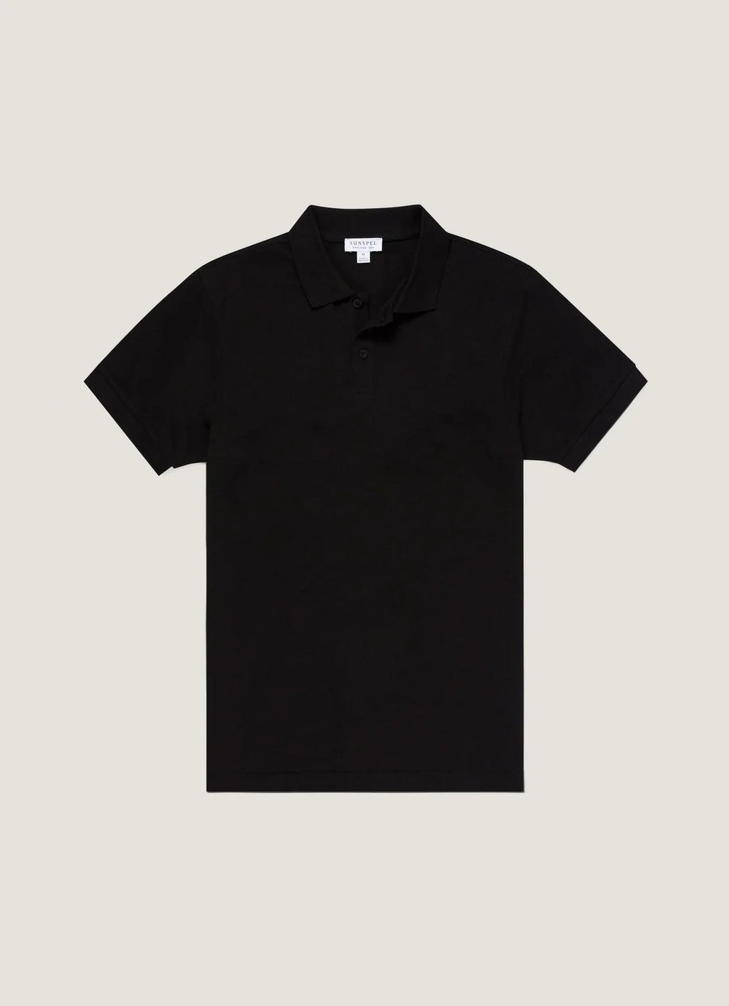 Sunspel Pique Polo Shirt - Black