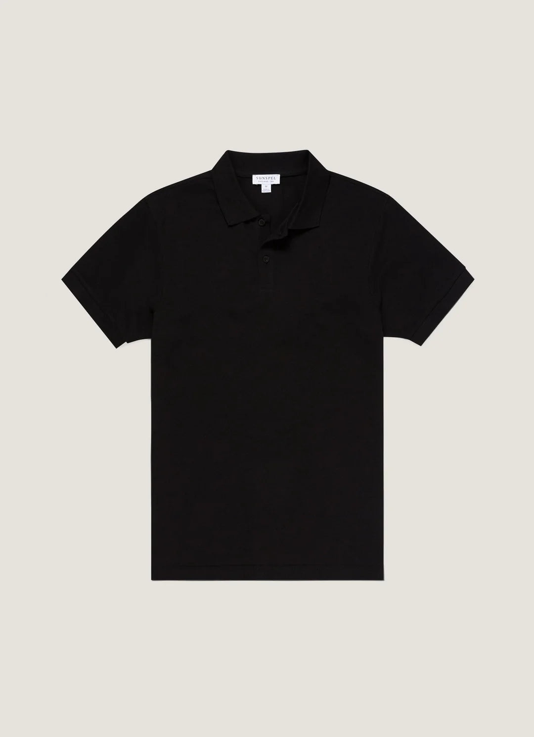 Sunspel Pique Polo Shirt - Black