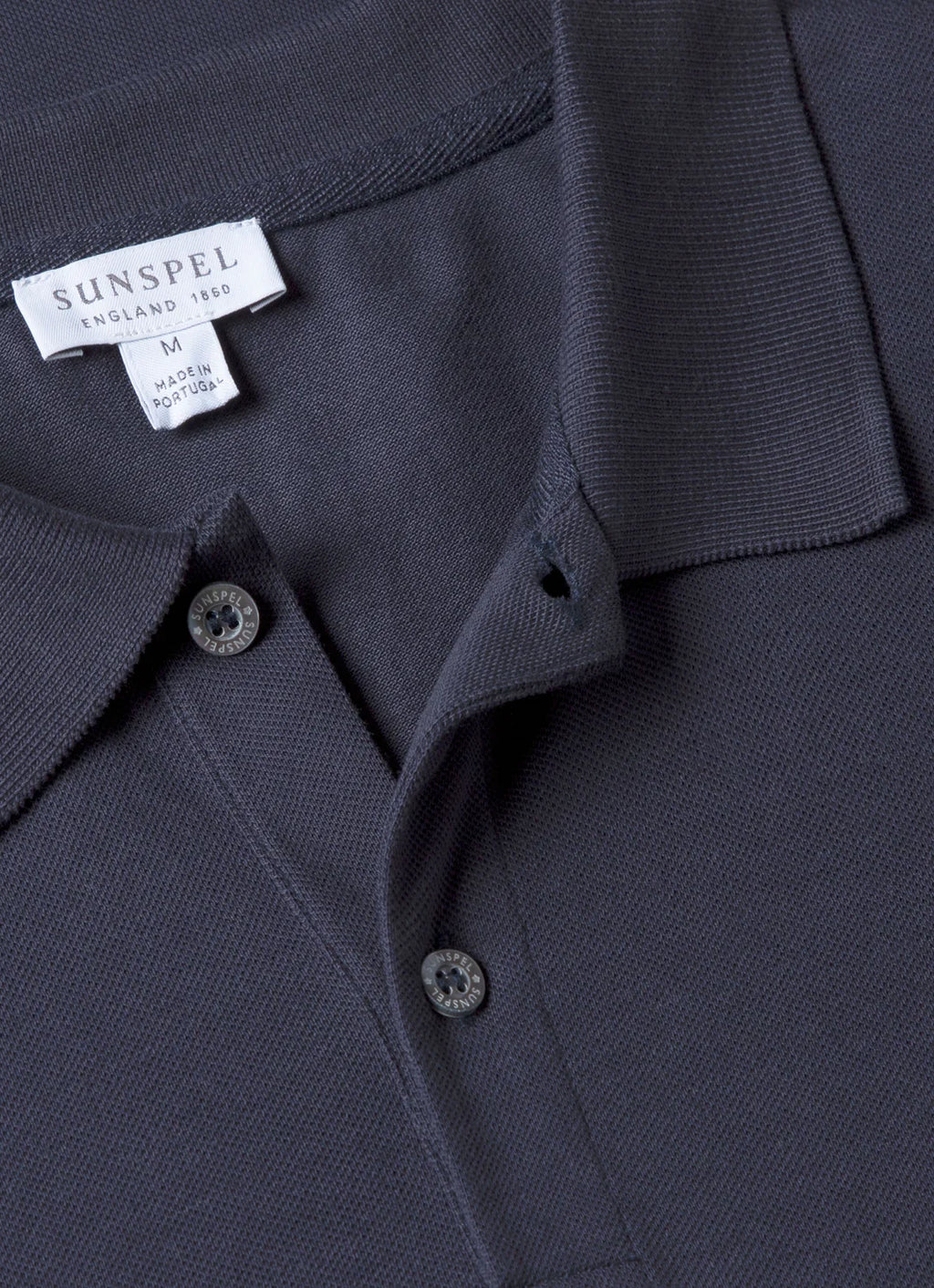 Sunspel Pique Polo Shirt - Navy