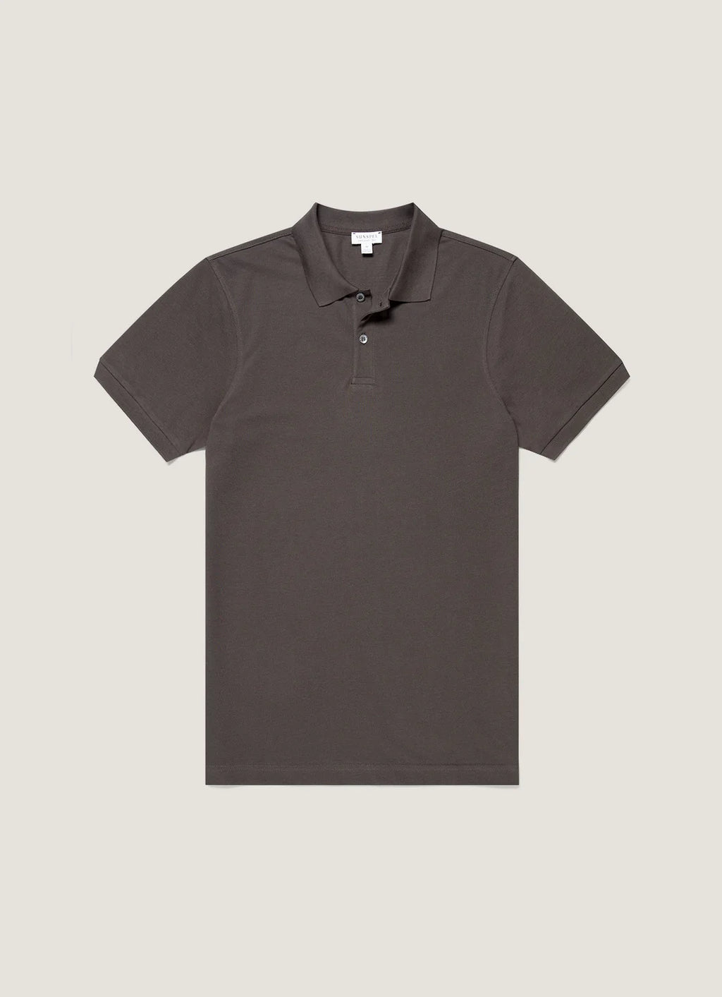 Sunspel Pique Polo Shirt - Anthracite