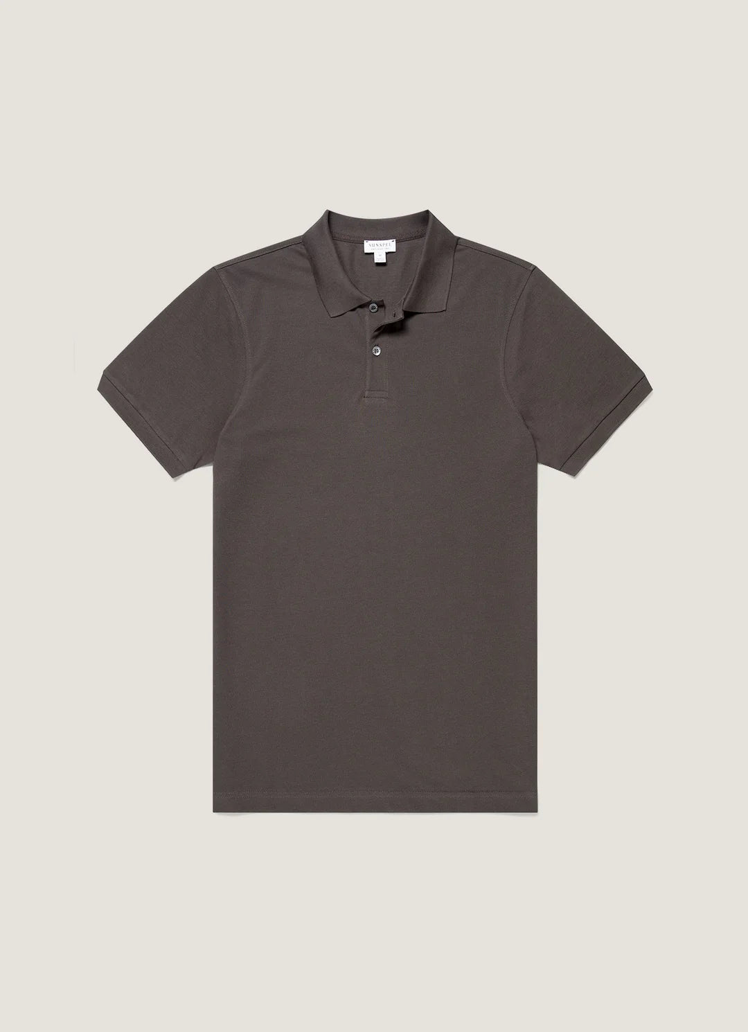 Sunspel Pique Polo Shirt - Anthracite