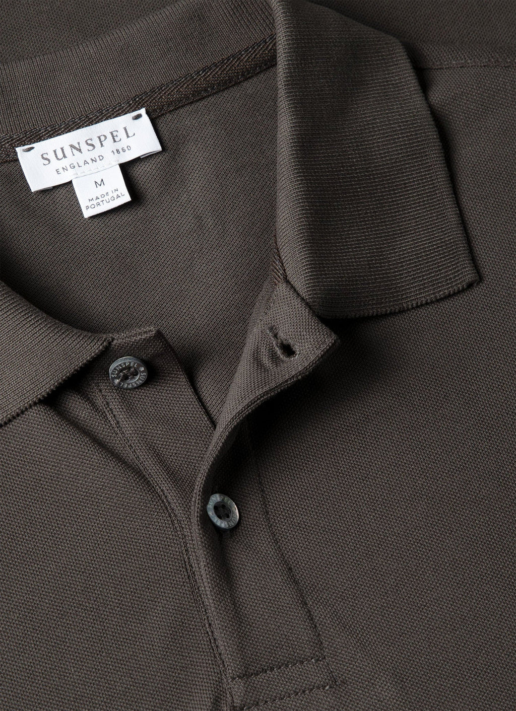 Sunspel Pique Polo Shirt - Anthracite