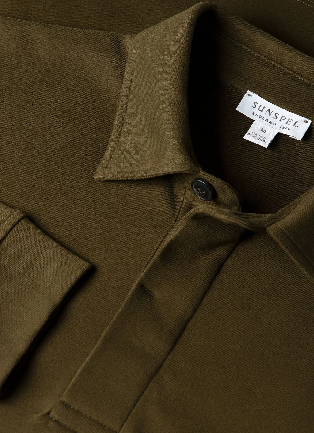 Sunspel Heavyweight LS Rugby Polo - Loden Green
