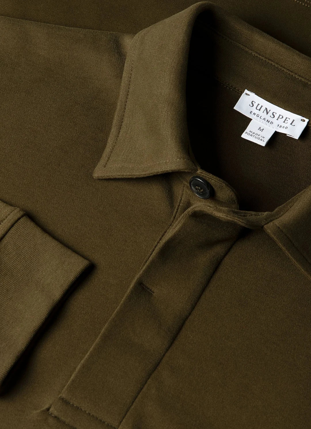 Sunspel Heavyweight LS Rugby Polo - Loden Green