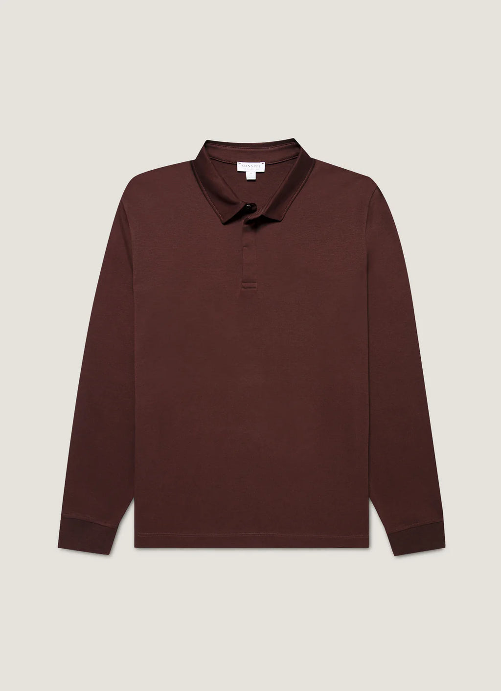 Sunspel Heavyweight LS Rugby Polo - Bakelite