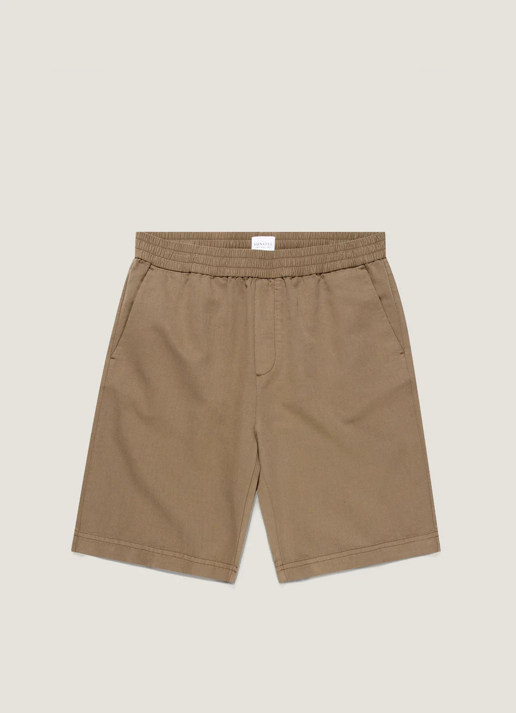 Sunspel Cotton Linen Drawstring Short - Dark Cedar