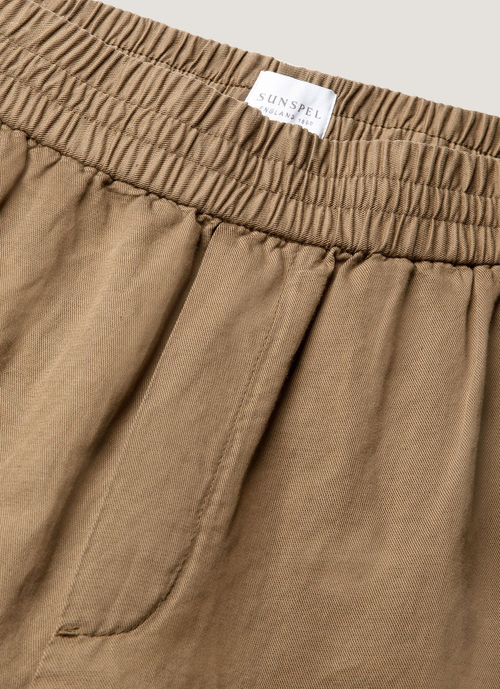 Sunspel Cotton Linen Drawstring Short - Dark Cedar