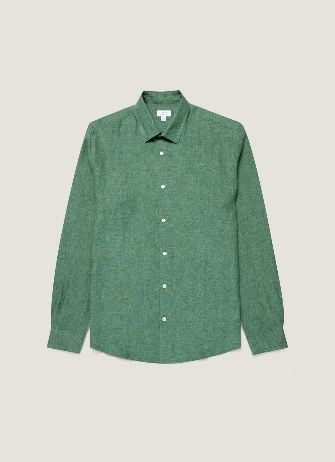 Sunspel Linen Shirt - Bright Green