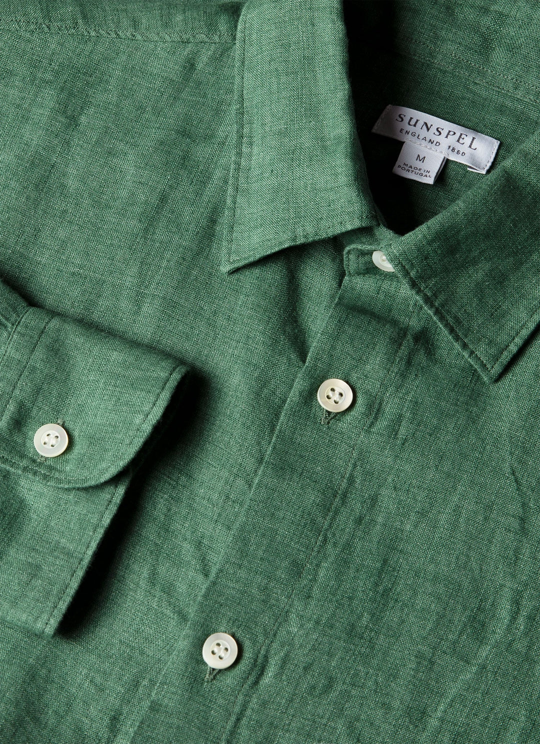 Sunspel Linen Shirt - Bright Green