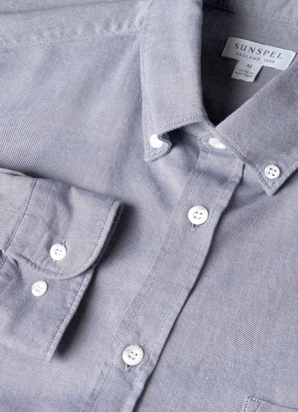 Sunspel Button Down Oxford Shirt - Dark Blue