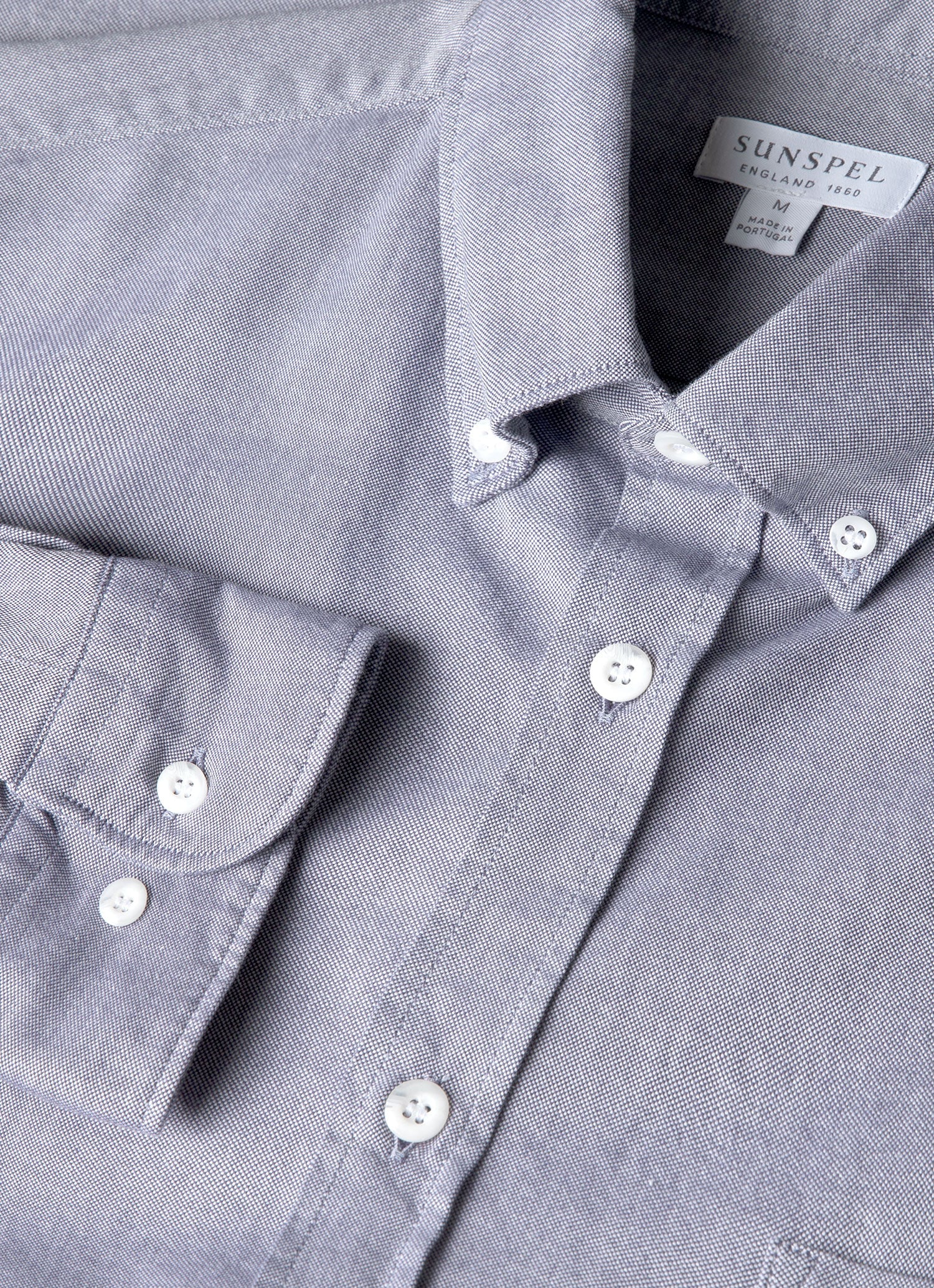 Sunspel Button Down Oxford Shirt - Dark Blue