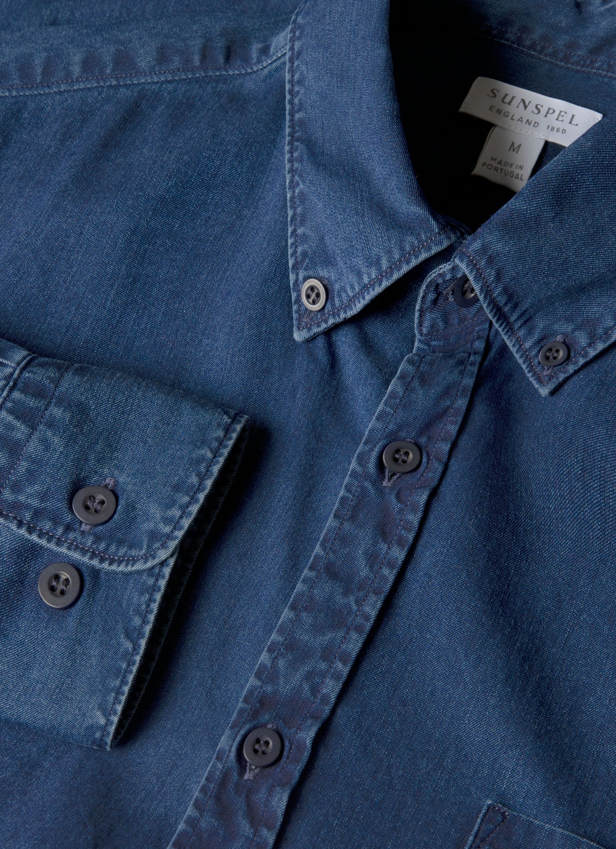 Sunspel Button Down Shirt - Indigo