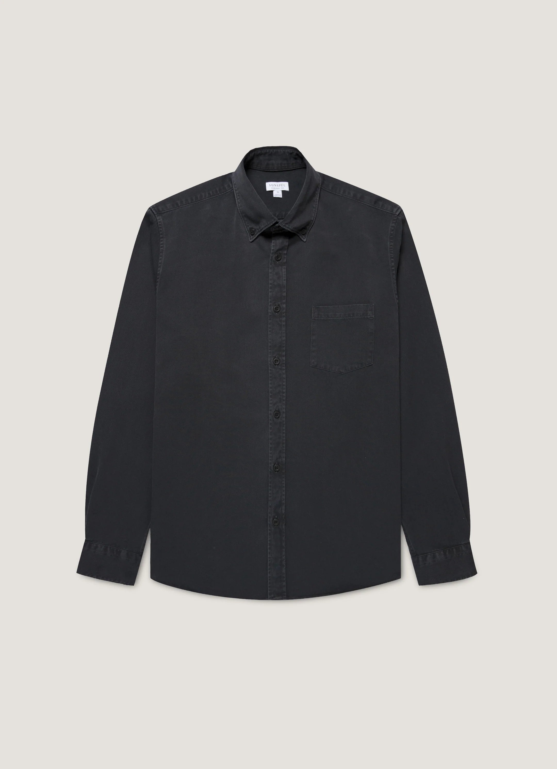 Sunspel Indigo Twill Shirt - Black Rinse Denim