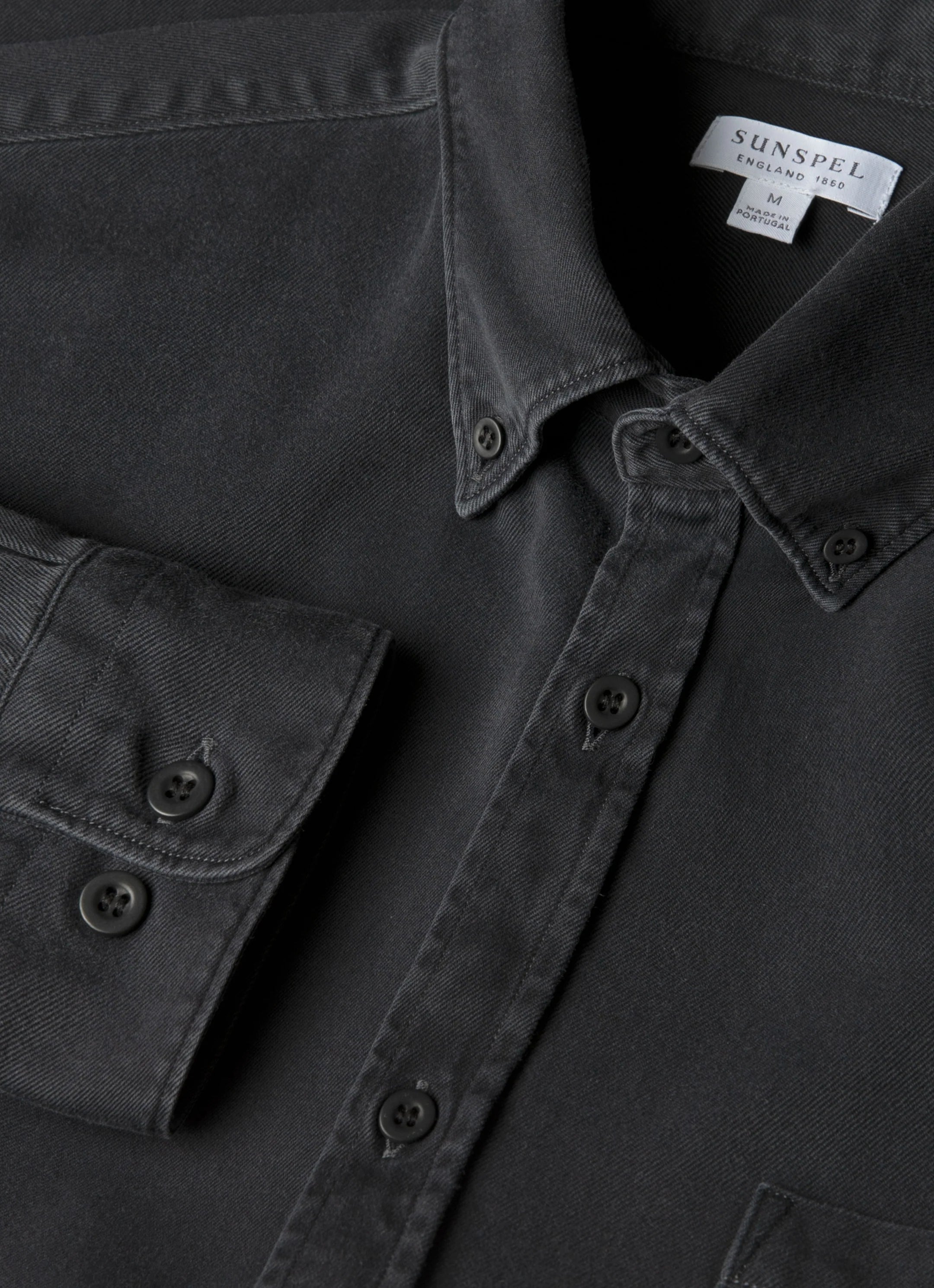 Sunspel Indigo Twill Shirt - Black Rinse Denim