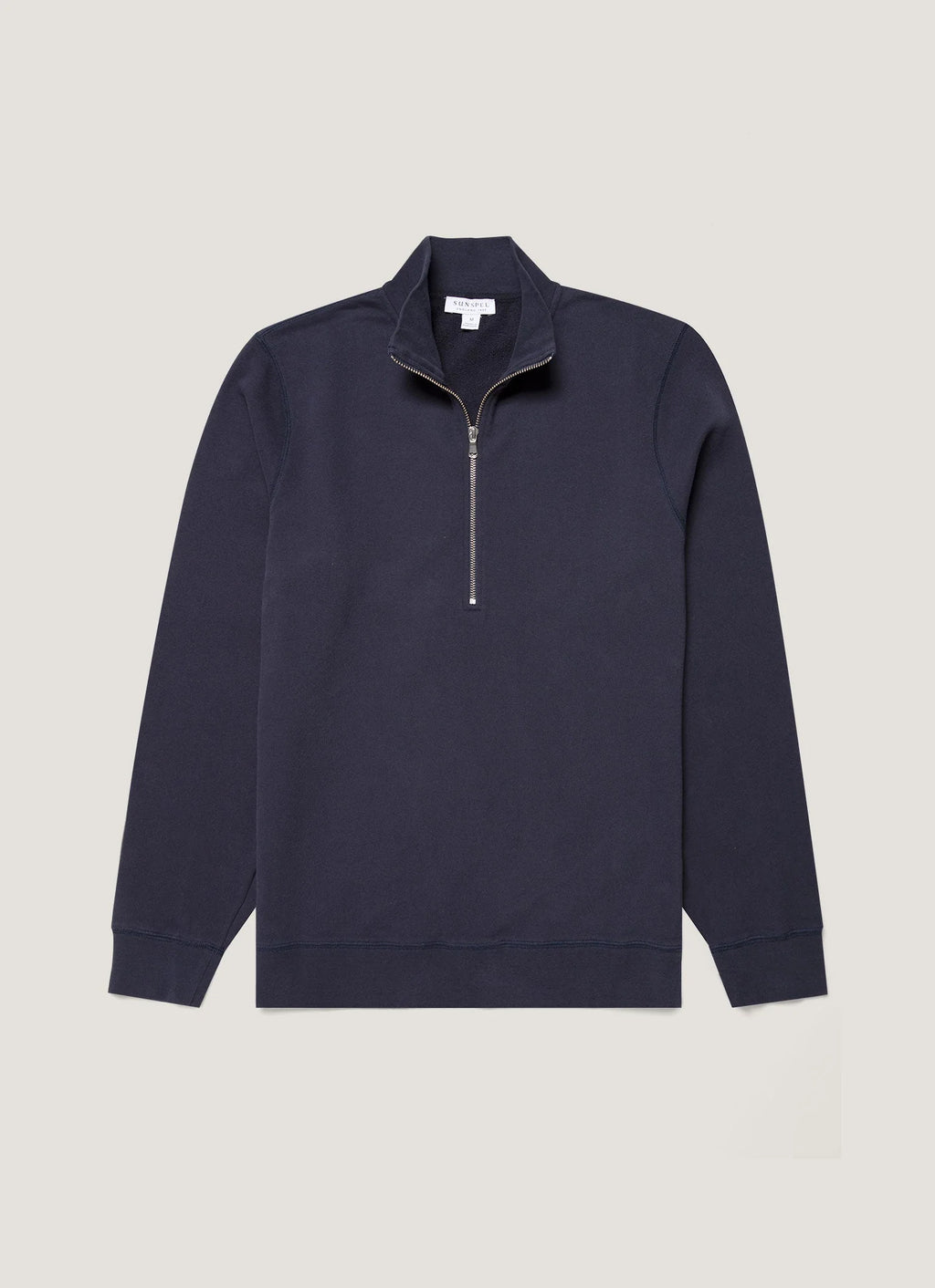 Sunspel Half Zip Sweatshirt - Navy