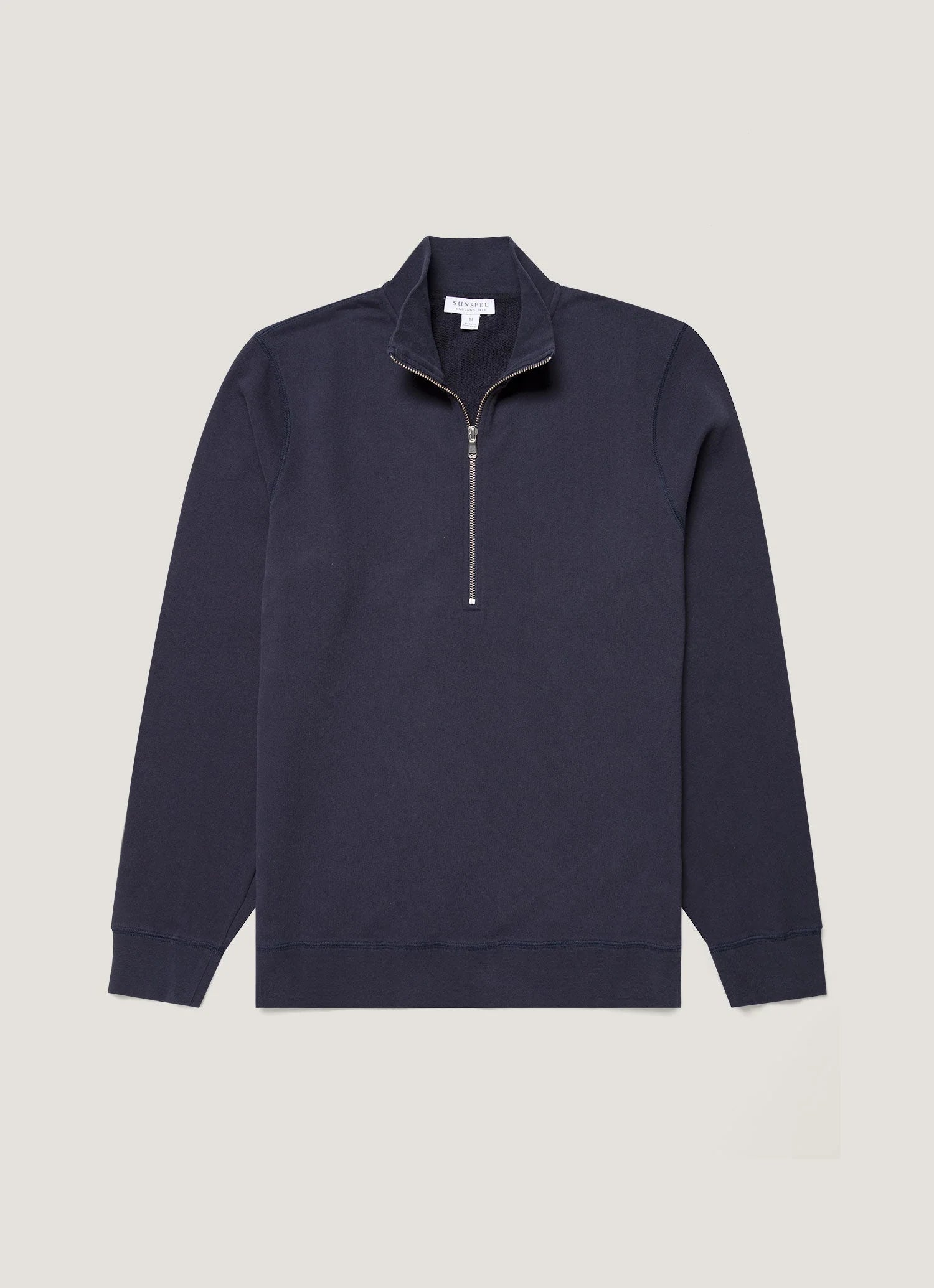 Sunspel Half Zip Sweatshirt - Navy