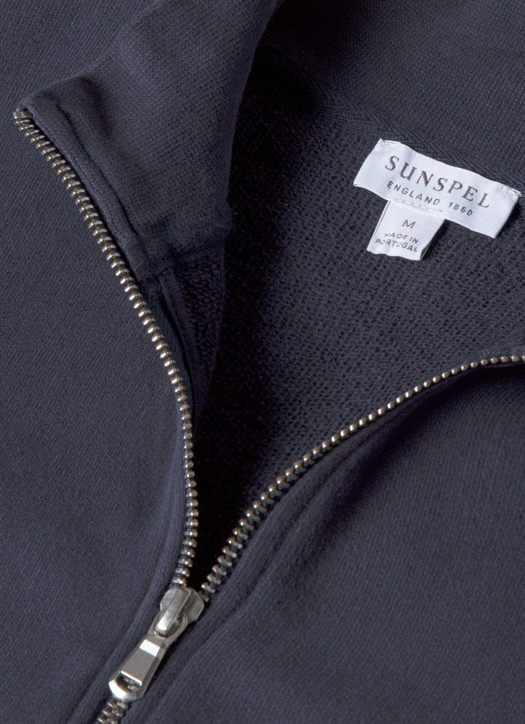 Sunspel Half Zip Sweatshirt - Navy