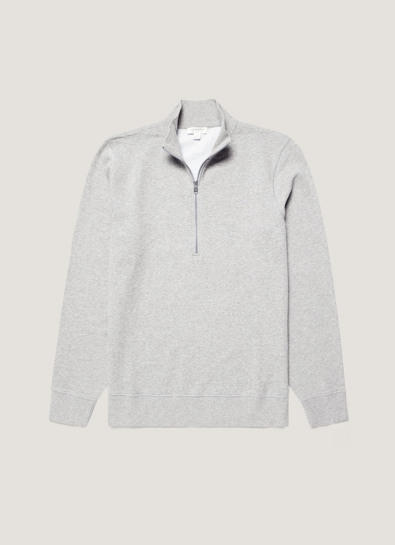 Sunspel Half Zip Sweatshirt - Grey
