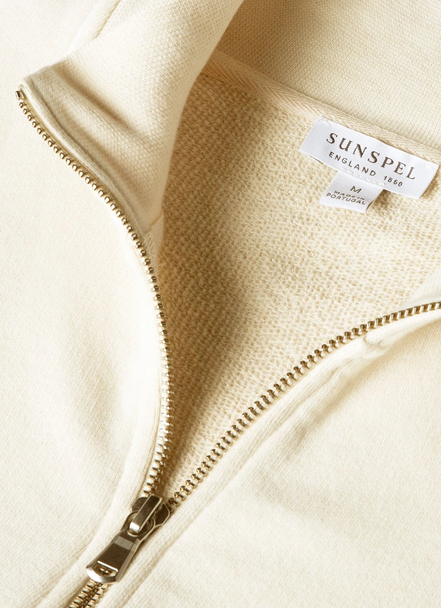 Sunspel Half Zip Sweatshirt - Undyed