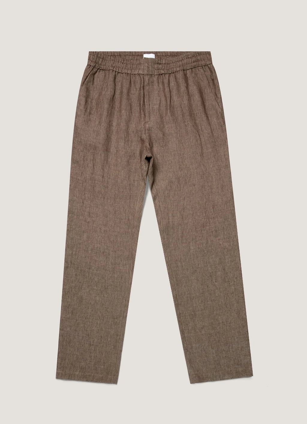 Sunspel Linen Drawstring Trouser - Dark Walnut